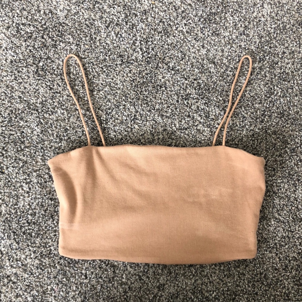 Tan cropped tank!